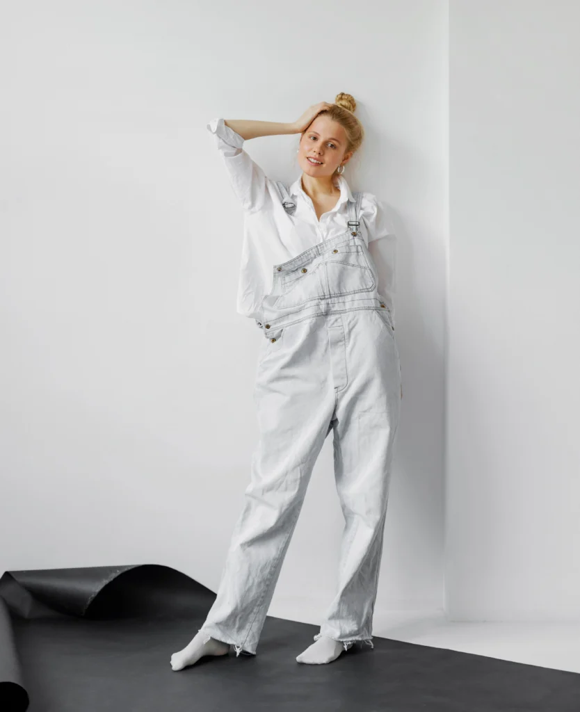 Beautiful young female wearing jumpsuit